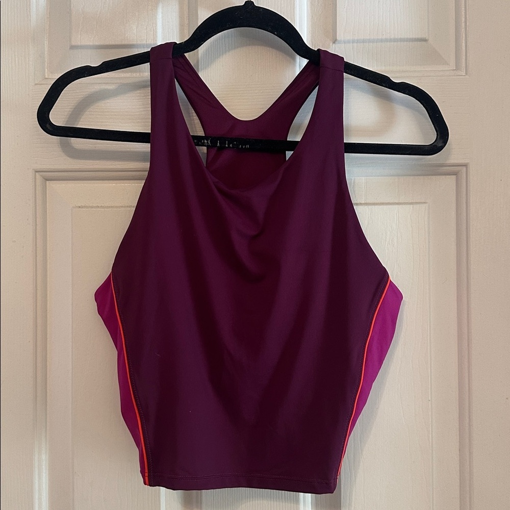 Athleta Colorblock Crop Bikini Top Size XL - Picture 2 of 5